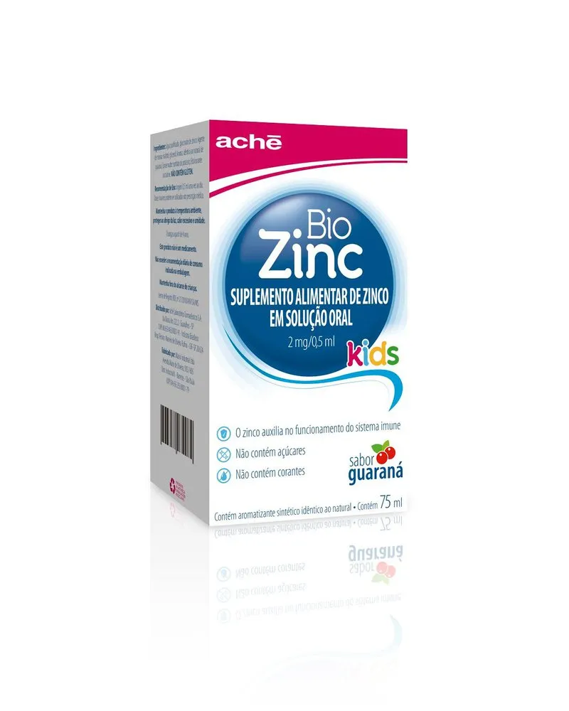 Suplemento Alimentar Infantil Biozinc Kids 2mg/0,5ml Sabor Guaraná Solução Oral 75ml