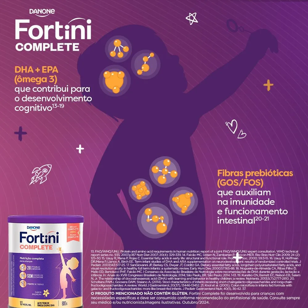 Suplemento Alimentar Infantil Fortini Complete Sabor Baunilha 800g — foto 4