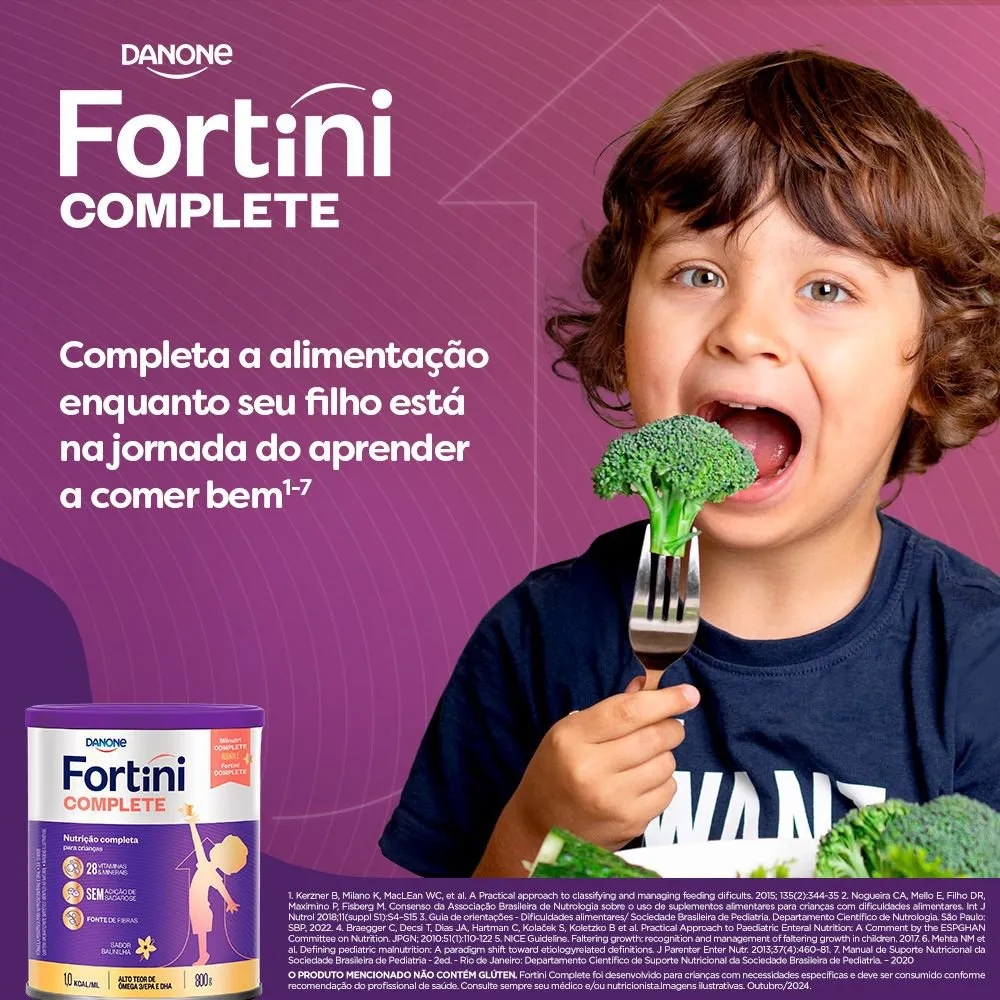 Suplemento Alimentar Infantil Fortini Complete Sabor Baunilha 800g — foto 7