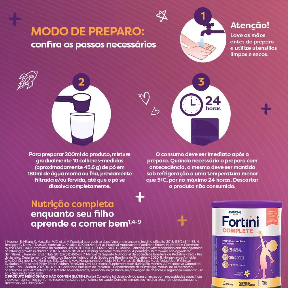 Suplemento Alimentar Infantil Fortini Complete Sabor Baunilha 800g — foto 8