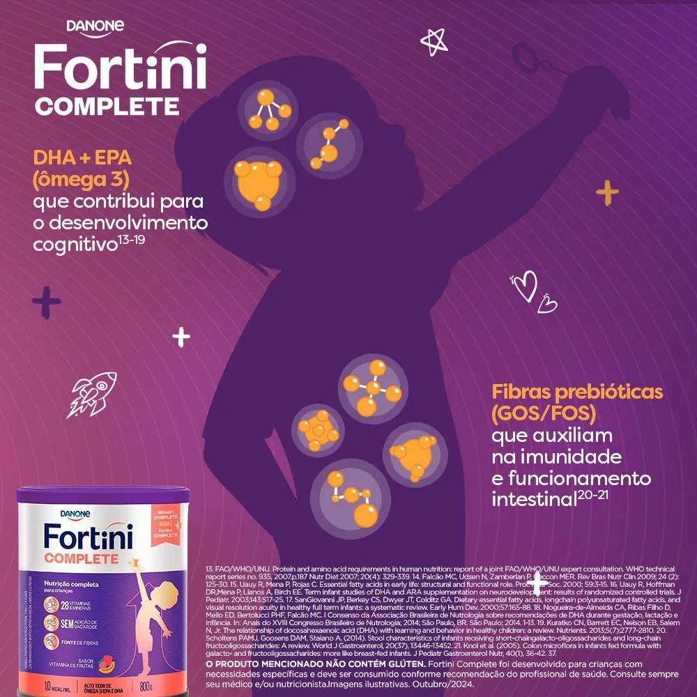 Suplemento Alimentar Infantil Fortini Complete Sabor Vitamina de Frutas 800g — foto 7