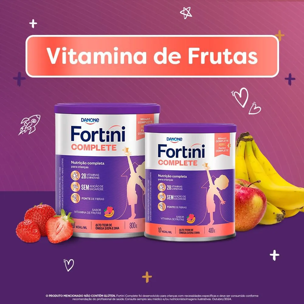 Suplemento Alimentar Infantil Fortini Complete Sabor Vitamina de Frutas 800g — foto 4