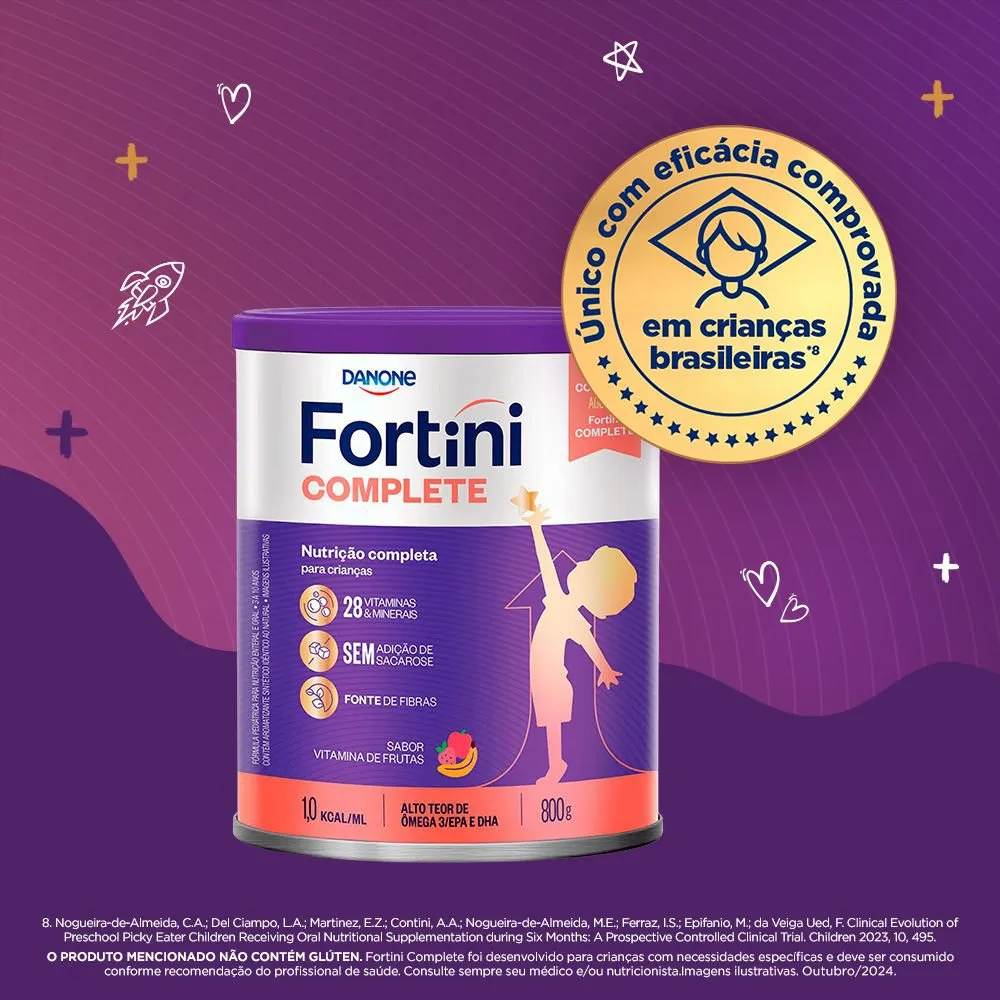 Suplemento Alimentar Infantil Fortini Complete Sabor Vitamina de Frutas 800g — foto 8