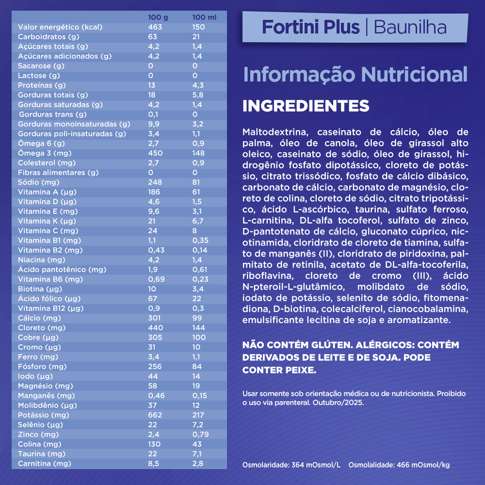 Suplemento Alimentar Infantil Fortini Plus Sabor Baunilha 400g — foto 4