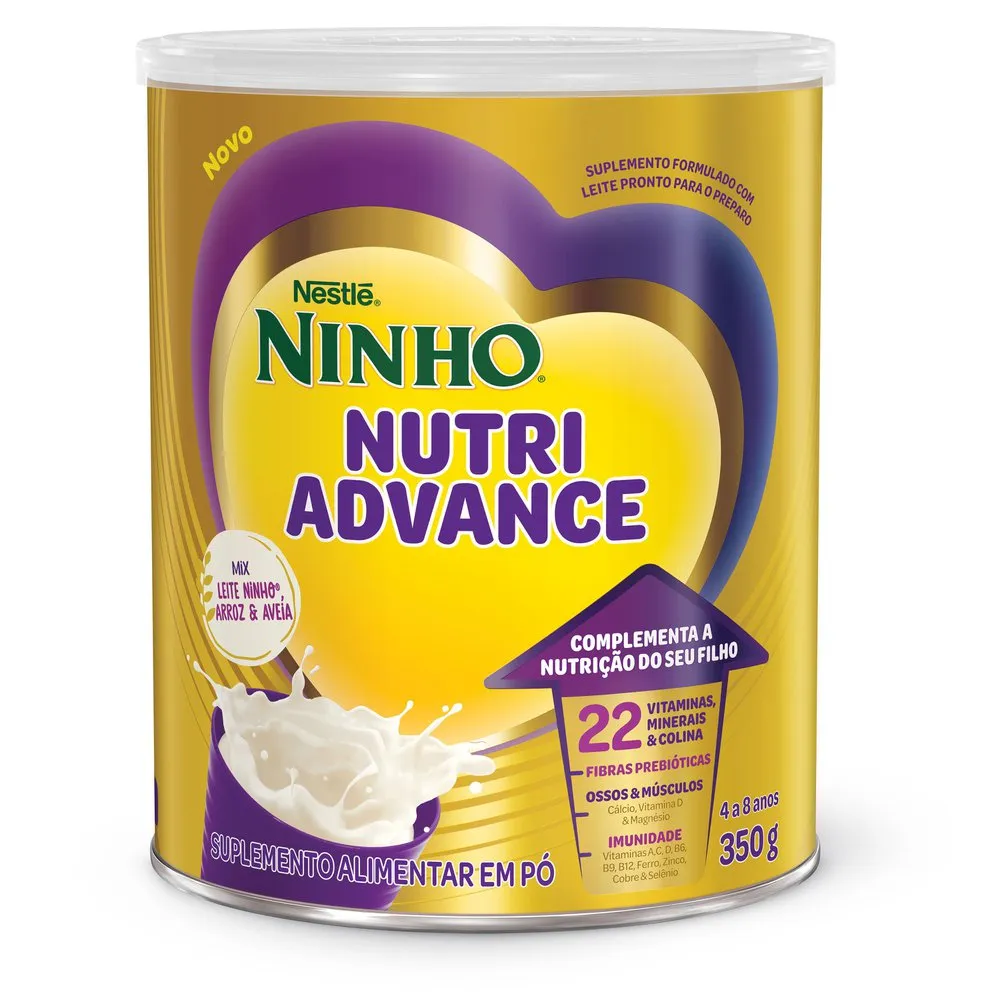 Suplemento Alimentar Infantil Ninho Nutriadvance de 4 a 8 anos Sabor Baunilha 350g