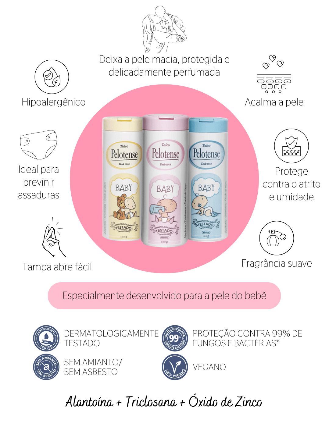 Talco Pelotense Baby Azul 180g — foto 2