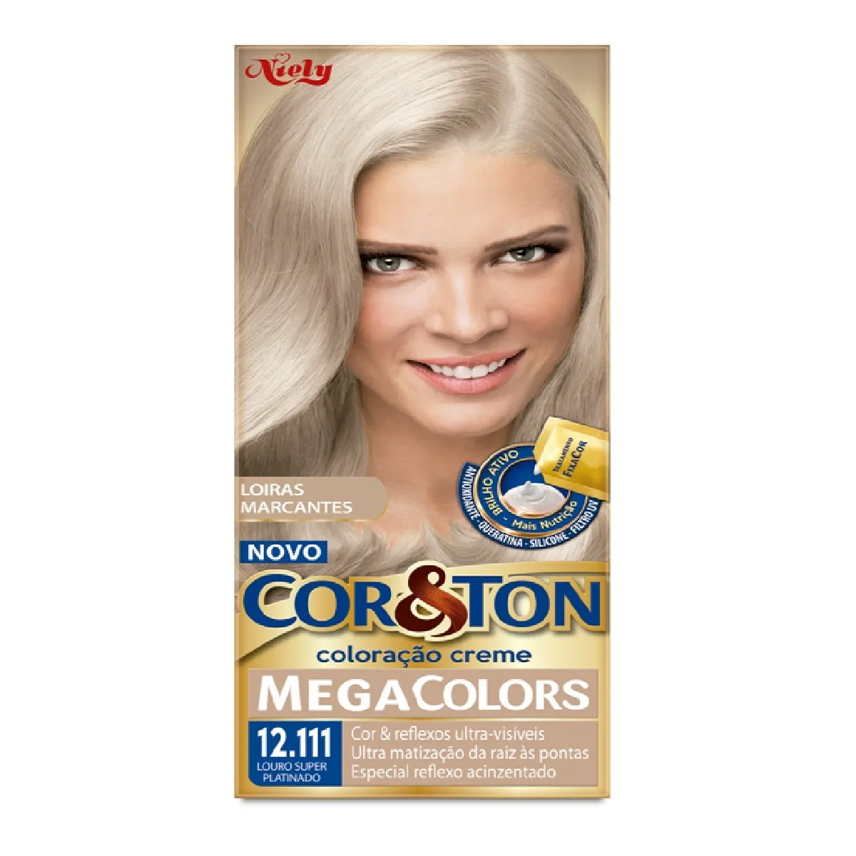 Tintura Cor&ton Mega Colors Louro Super Platinado 12.111