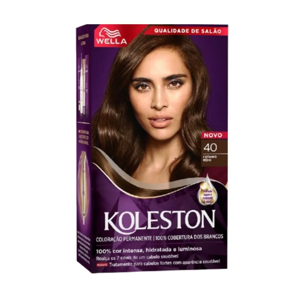 Tintura Koleston castanho Médio Kit 40