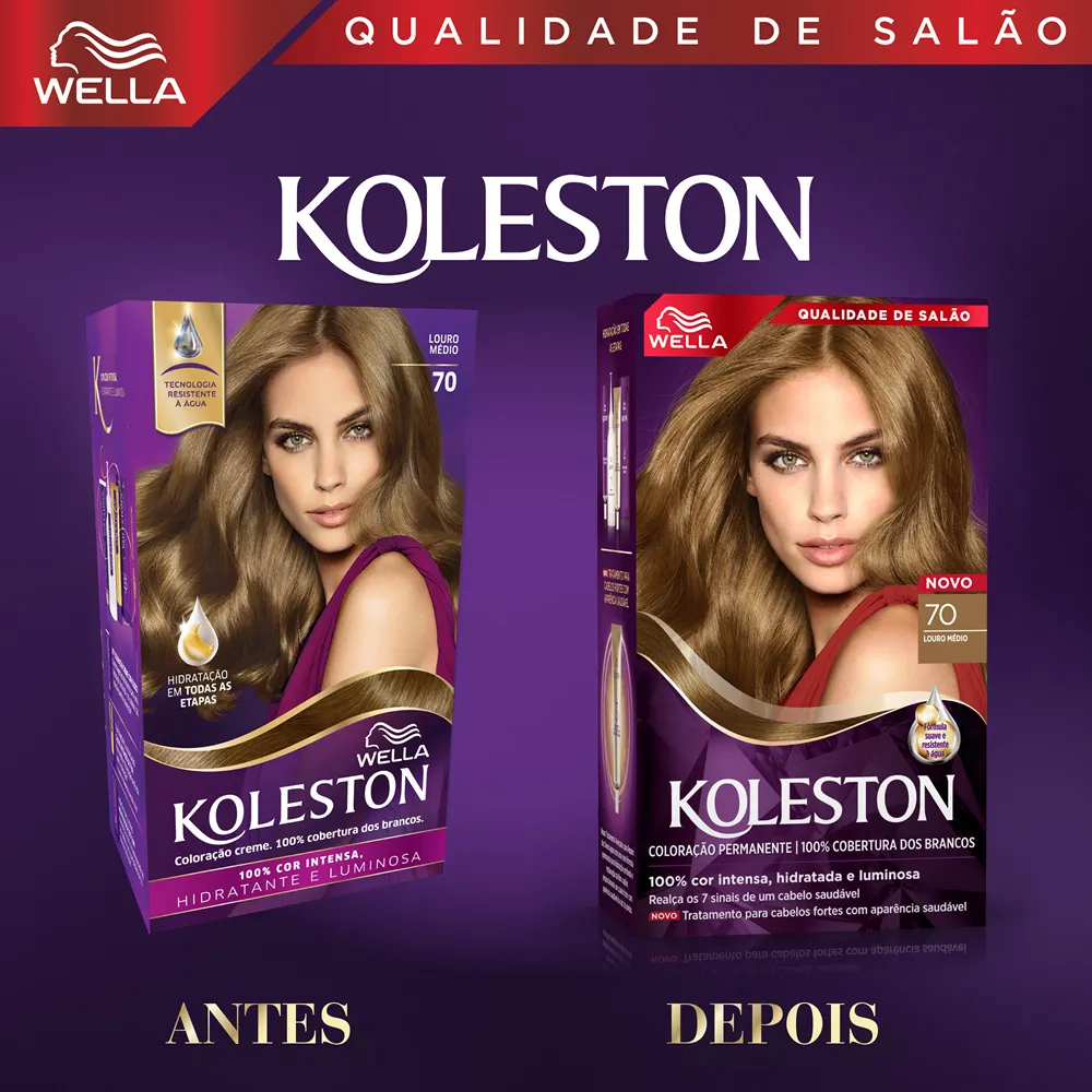 Tintura Koleston creme 70 Louro Médio — foto 2
