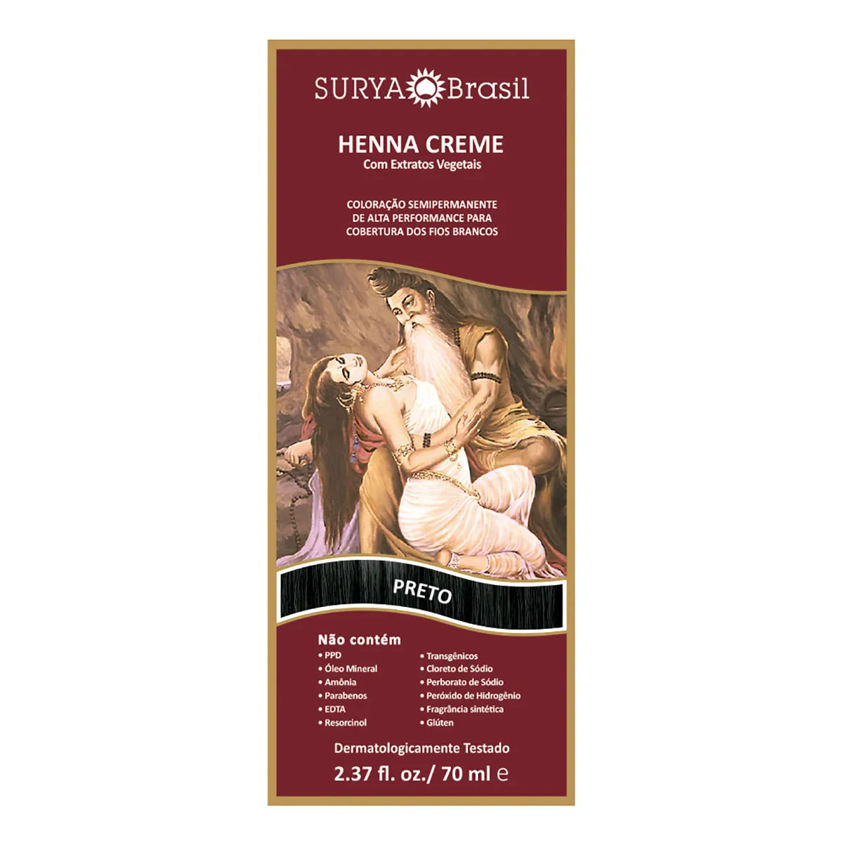 Tintura Natural Henna Surya Preto 70ml