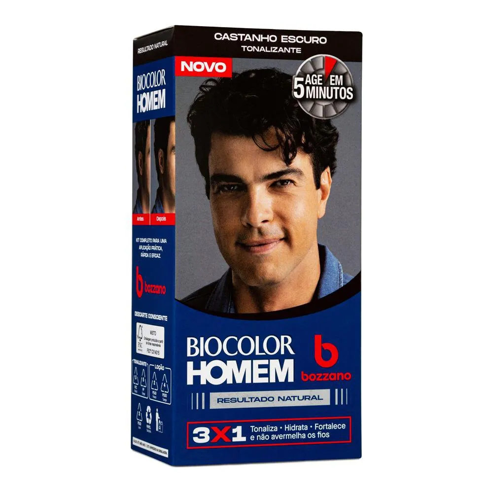 Tintura Tonalizante Biocolor Homem Bozzano Castanho Escuro