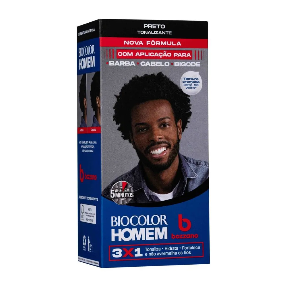 Tintura Tonalizante Biocolor Homem Bozzano Preto