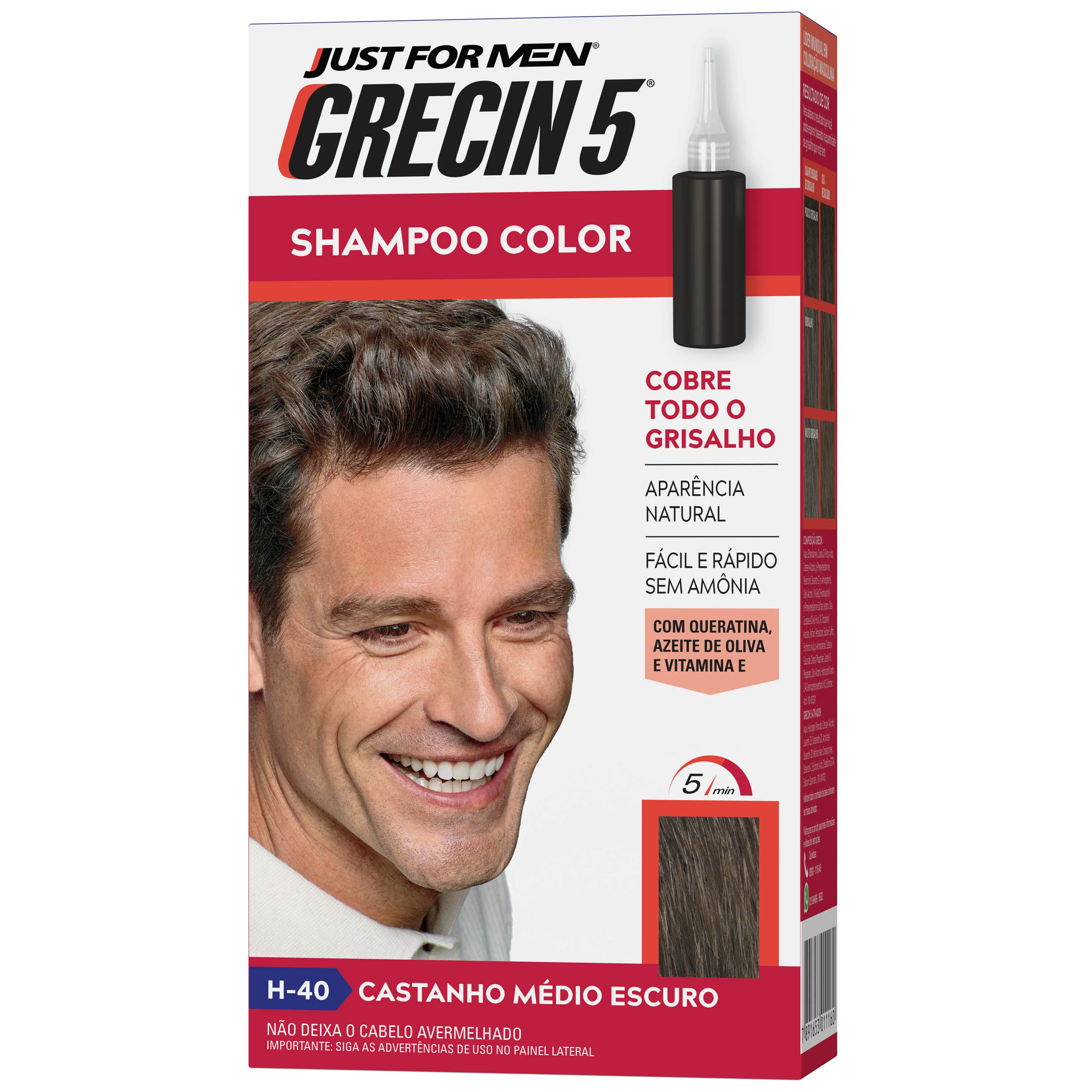 Tintura Tonalizante Grecin 5 Castanho Médio Escuro