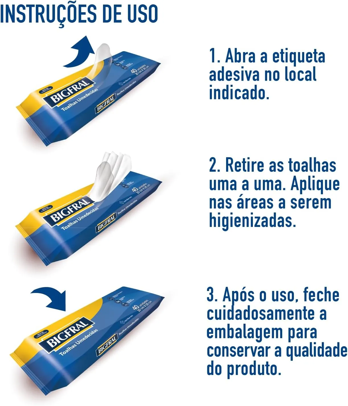 Toalha Umedecida Bigfral Fragrância Suave 40 Unidades — foto 5