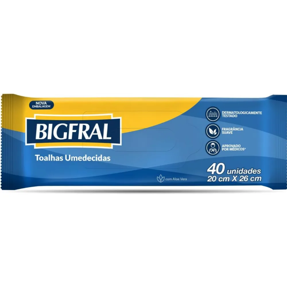 Toalha Umedecida Bigfral Fragrância Suave 40 Unidades — foto 2
