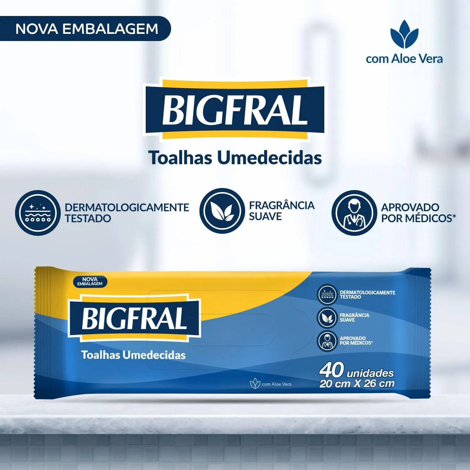 Toalha Umedecida Bigfral Fragrância Suave 40 Unidades — foto 4