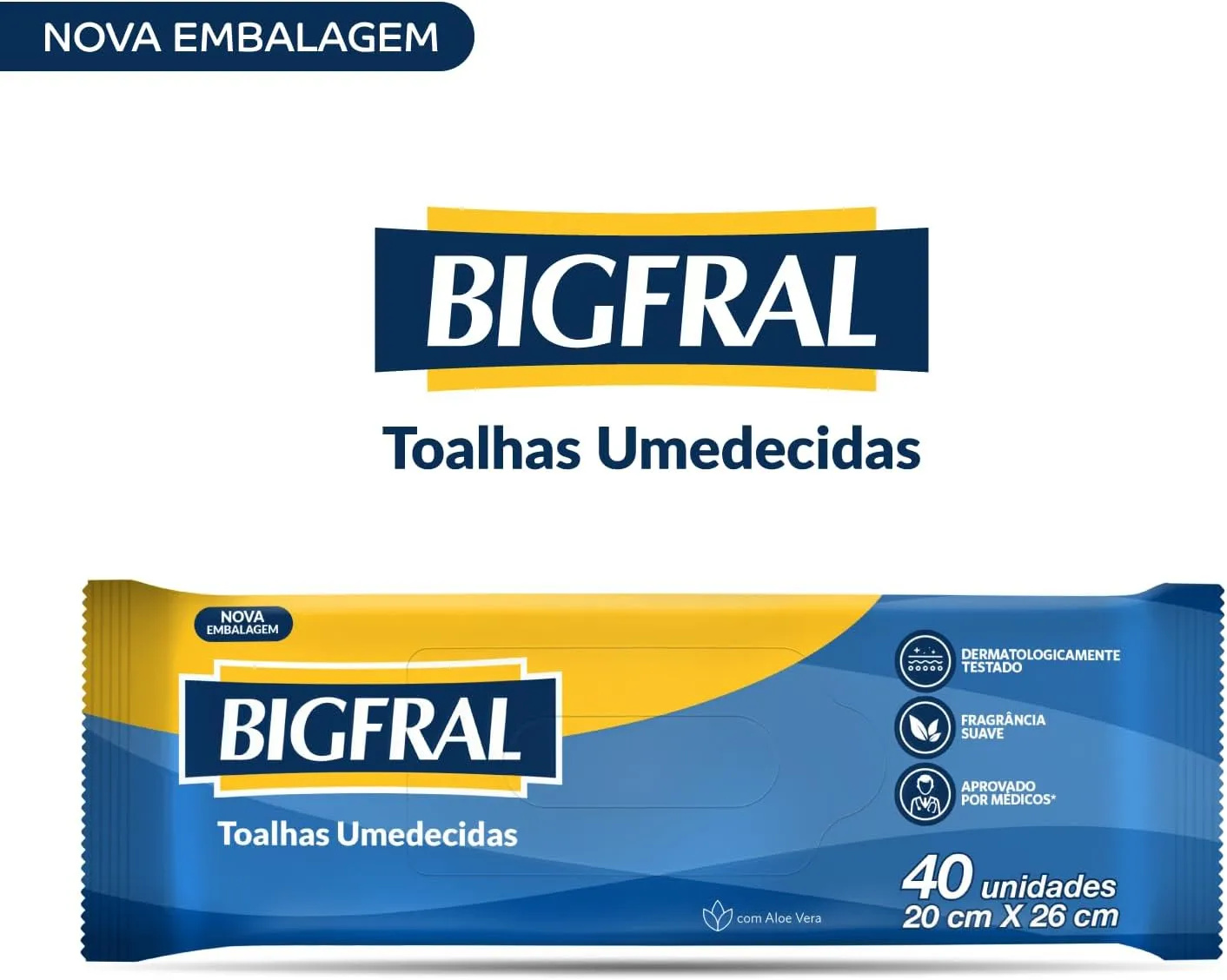 Toalha Umedecida Bigfral Fragrância Suave 40 Unidades — foto 3