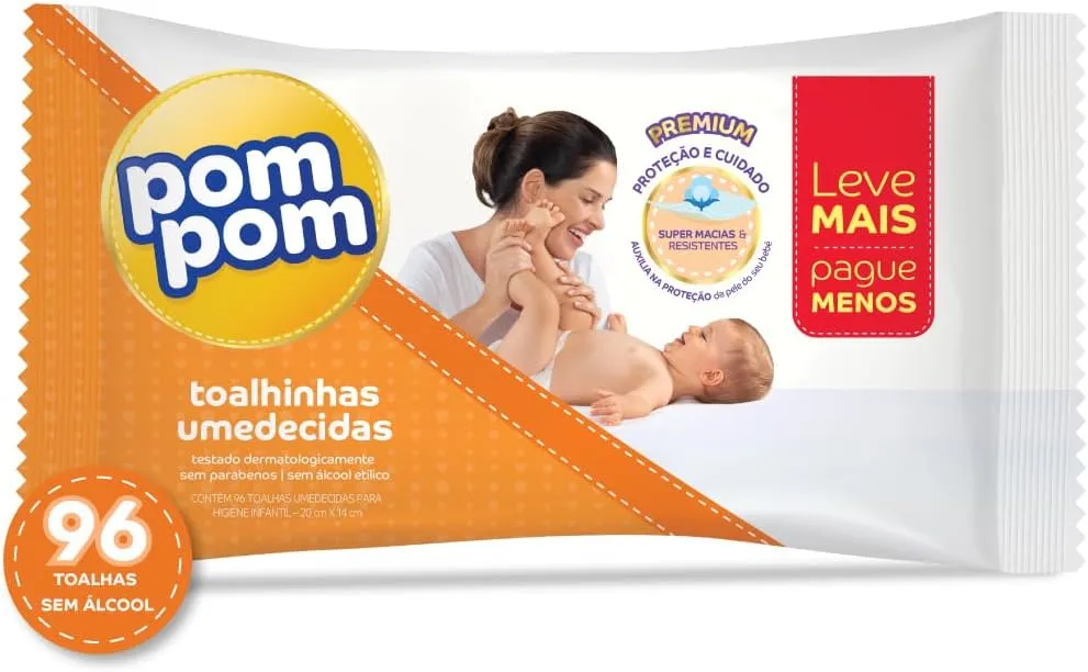 Toalhas Umedecidas Pom Pom Suave 96 Unidades — foto 2