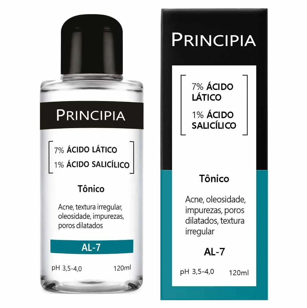 Tônico Facial Principia AL-7 Ácido Lático 7% + Ácido Salicílico 1% 120ml