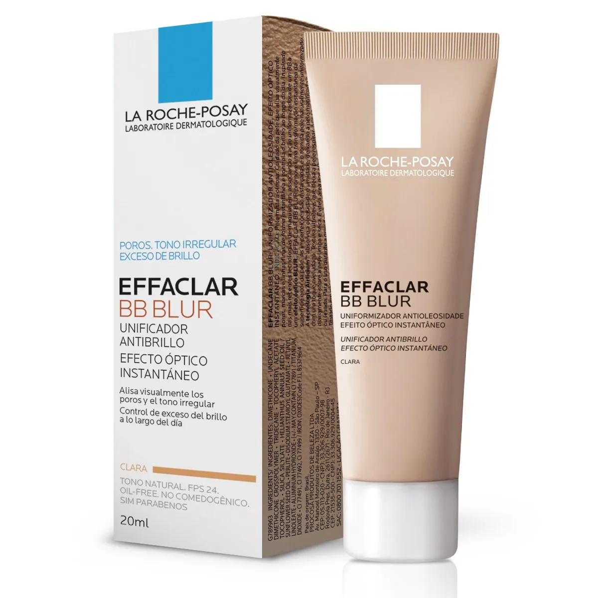 Uniformizador Facial La Roche-Posay Effaclar BB Blur Antioleosidade Cor Clara 20ml