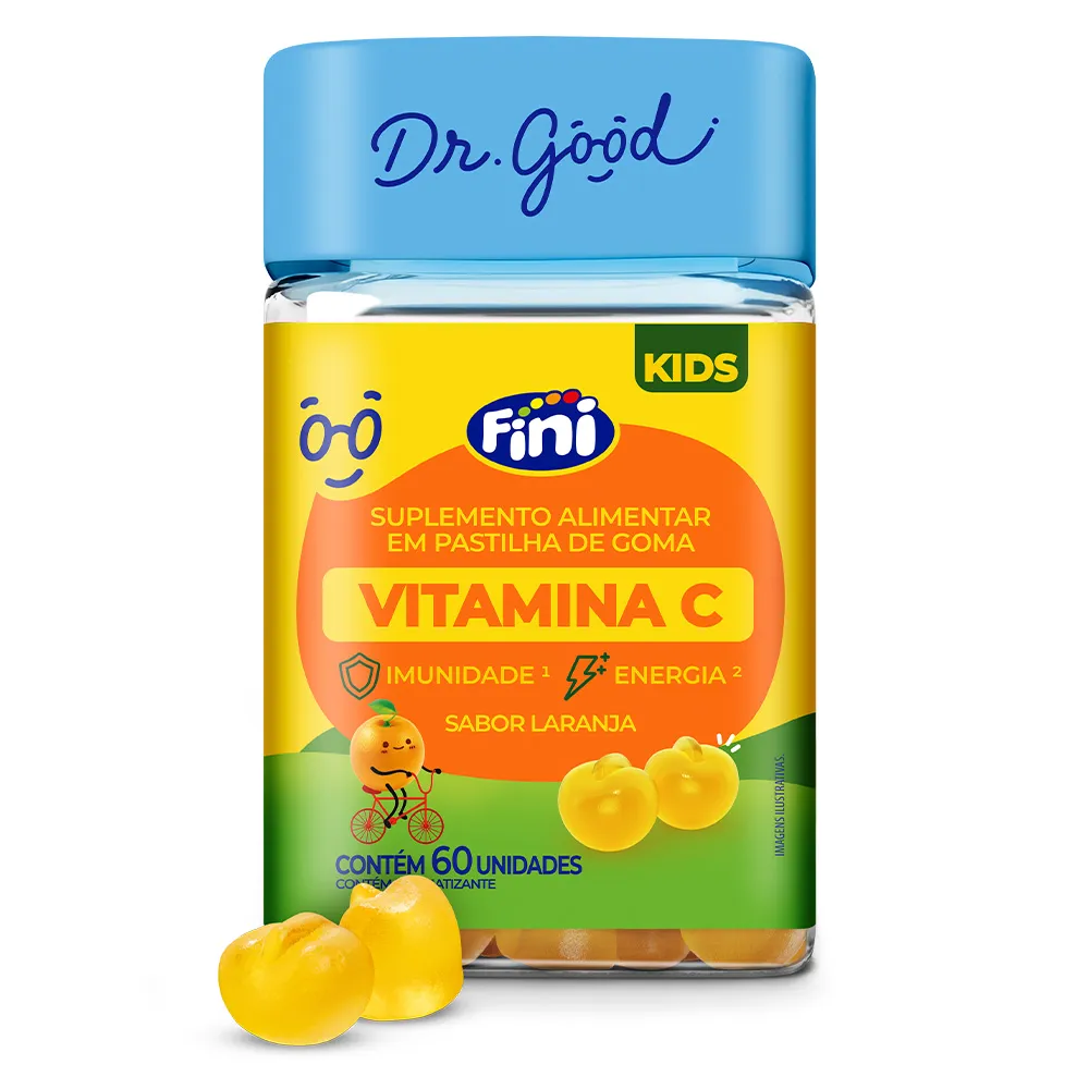 Vitamina C Dr. Good Kids 250mg Sabor Laranja 60 Gomas Mastigáveis